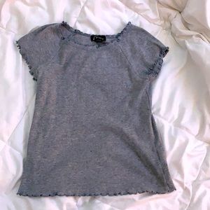 Grey Girls Shirt with Ruffles
